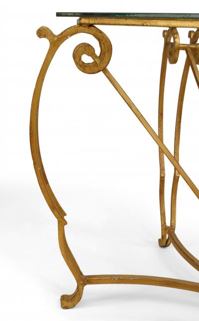 Jean Charles Moreux French Mid Century Moreux Gilt Iron Center Table