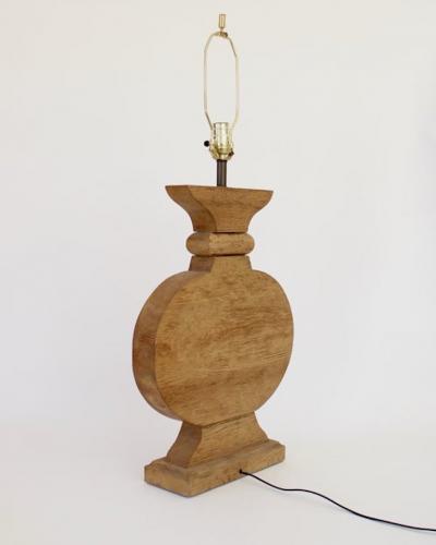 Jean Charles Moreux French Oak Monumental Architectural Table Lamp In Taste of Moreux