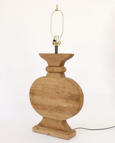 Jean Charles Moreux French Oak Monumental Architectural Table Lamp In Taste of Moreux