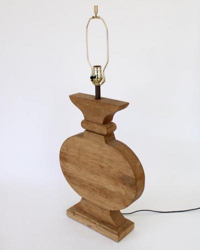 Jean Charles Moreux French Oak Monumental Architectural Table Lamp In Taste of Moreux