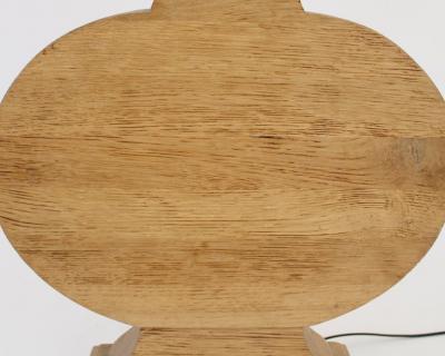 Jean Charles Moreux French Oak Monumental Architectural Table Lamp In Taste of Moreux