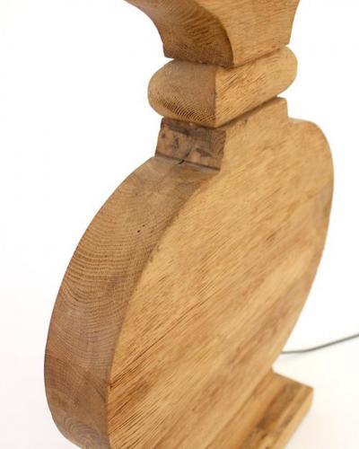 Jean Charles Moreux French Oak Monumental Architectural Table Lamp In Taste of Moreux