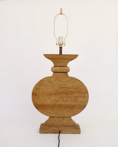 Jean Charles Moreux French Oak Monumental Architectural Table Lamp In Taste of Moreux