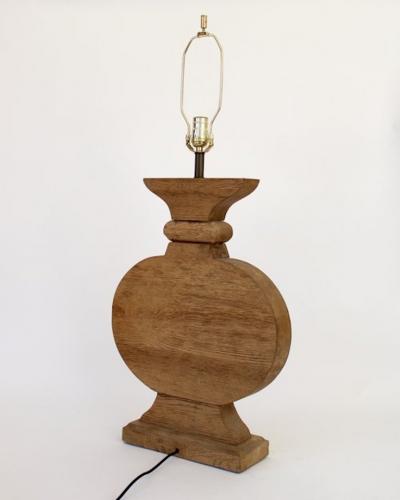 Jean Charles Moreux French Oak Monumental Architectural Table Lamp In Taste of Moreux