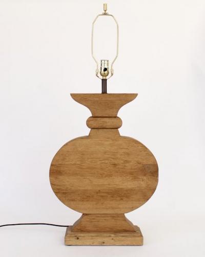 Jean Charles Moreux French Oak Monumental Architectural Table Lamp In Taste of Moreux