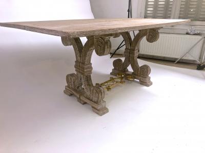 Jean Charles Moreux J C Moreux cerused superb oak folding dinning table or console