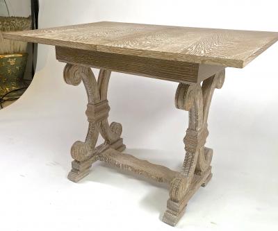 Jean Charles Moreux J C Moreux cerused superb oak folding playing card table or console