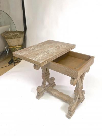 Jean Charles Moreux J C Moreux cerused superb oak folding playing card table or console