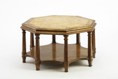 Jean Charles Moreux JC Moreux style Neoclassical classy hexagonal oak 2 tier coffee table