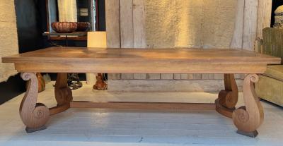 Jean Charles Moreux Jean Charles Moreaux longest oak dinning table with 2 side leaves