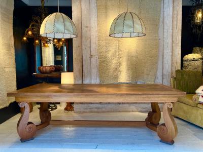 Jean Charles Moreux Jean Charles Moreaux longest oak dinning table with 2 side leaves