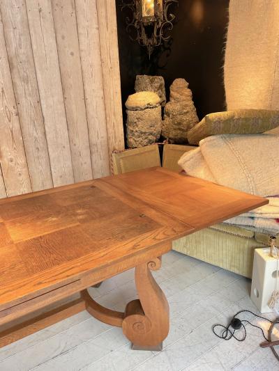 Jean Charles Moreux Jean Charles Moreaux longest oak dinning table with 2 side leaves