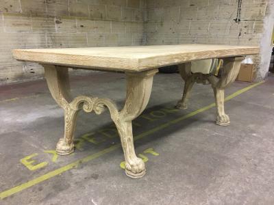 Jean Charles Moreux Jean Charles Moreux 1940s Neoclassic Oak Sand Blasted Coursed Oak Desk