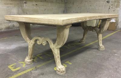 Jean Charles Moreux Jean Charles Moreux 1940s Neoclassic Oak Sand Blasted Coursed Oak Desk
