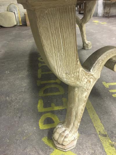 Jean Charles Moreux Jean Charles Moreux 1940s Neoclassic Oak Sand Blasted Coursed Oak Desk