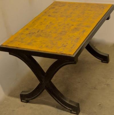 Jean Charles Moreux Jean Charles Moreux coffee table with gold leaf top 1629 