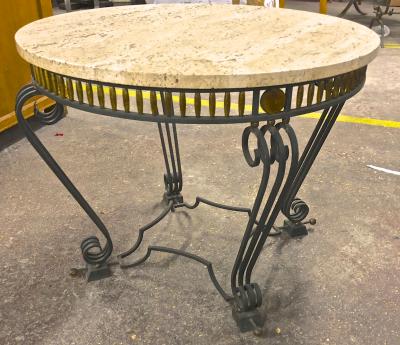 Jean Charles Moreux Jean Charles Moreux most refined wrought iron coffee table with gold accent