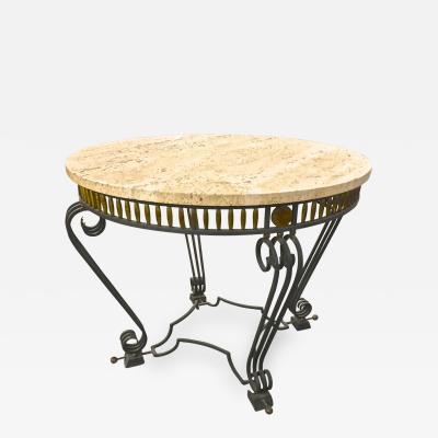 Jean Charles Moreux Jean Charles Moreux most refined wrought iron coffee table with gold accent