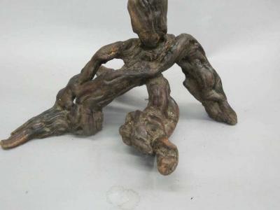 Jean Charles Moreux Pair Rare French Mid Century Primitivist Standing Lamps in Manner of Moreux