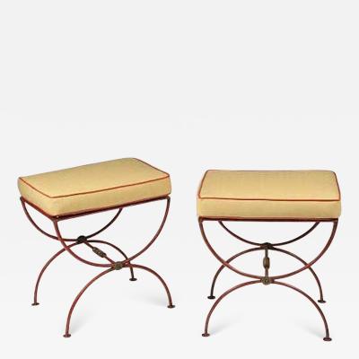 Jean Charles Moreux Pair of French 1930s Modern Neoclassical Stools by Jean Charles Moreux