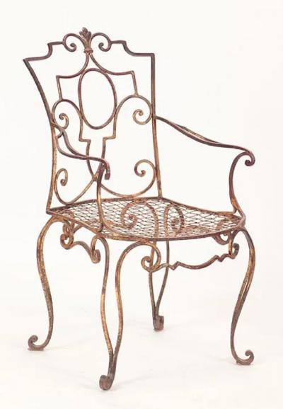 Jean Charles Moreux Set of 6 Jean Charles Moreau French Iron Chairs