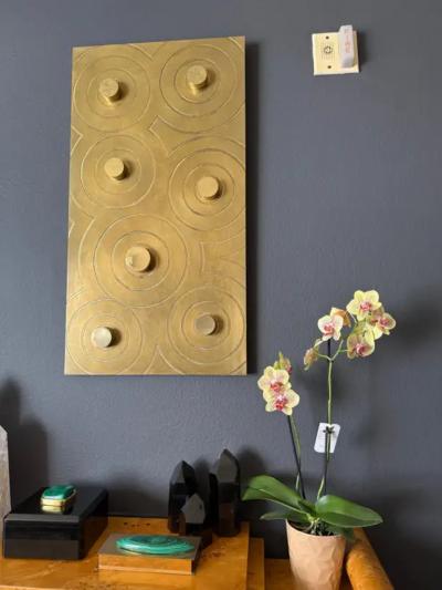 Jean Claude Dresse Brutalist Brass Wall Sculpture