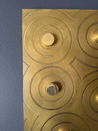 Jean Claude Dresse Brutalist Brass Wall Sculpture