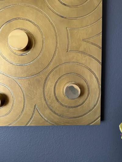 Jean Claude Dresse Brutalist Brass Wall Sculpture