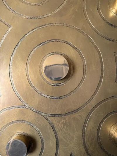 Jean Claude Dresse Brutalist Brass Wall Sculpture