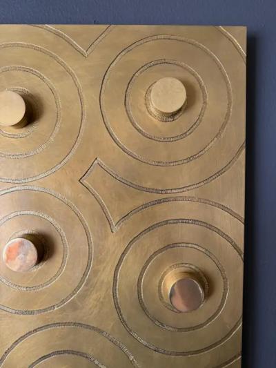 Jean Claude Dresse Brutalist Brass Wall Sculpture