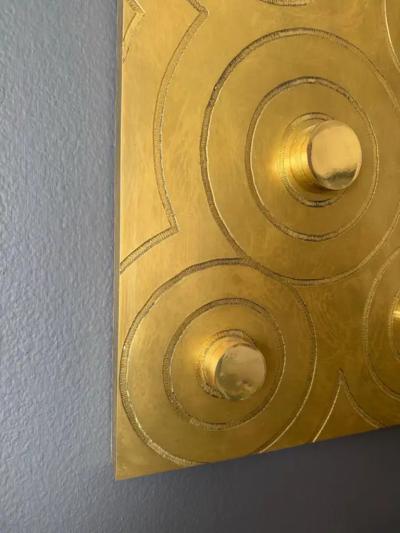 Jean Claude Dresse Brutalist Brass Wall Sculpture