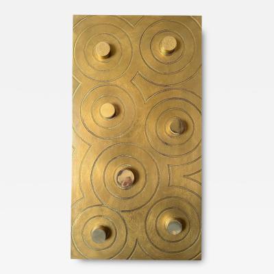 Jean Claude Dresse Brutalist Brass Wall Sculpture
