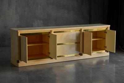 Jean Claude Mahey Faux Marble Lacquered Sideboard by Jean Claude Mahey France 1970s