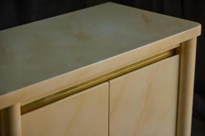 Jean Claude Mahey Faux Marble Lacquered Sideboard by Jean Claude Mahey France 1970s