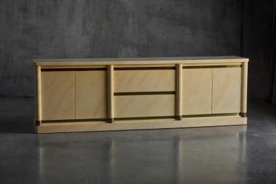 Jean Claude Mahey Faux Marble Lacquered Sideboard by Jean Claude Mahey France 1970s