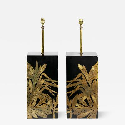 Jean Claude Mahey Pair of Vintage French Chinoiserie Jean Claude Mahey Style Table Lamps 1970s