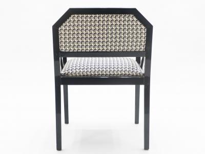 Jean Claude Mahey Rare pair of black lacquer chairs J C Mahey 1970s