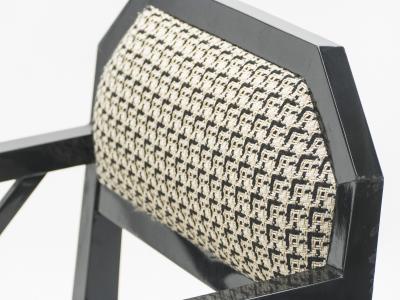 Jean Claude Mahey Rare pair of black lacquer chairs J C Mahey 1970s