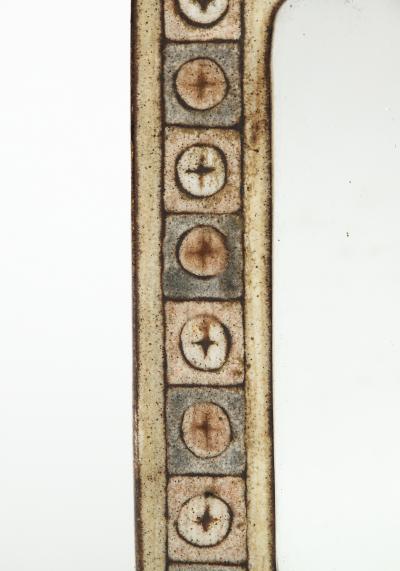 Jean Claude Malarmey Glazed Ceramic Wall Mirror by Jean Claude Malarmey Vallauris France