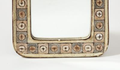 Jean Claude Malarmey Glazed Ceramic Wall Mirror by Jean Claude Malarmey Vallauris France