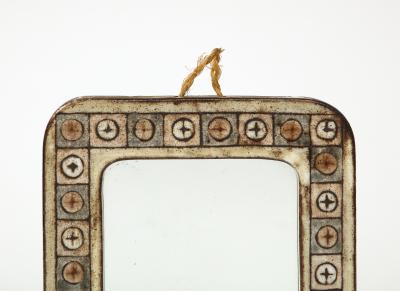 Jean Claude Malarmey Glazed Ceramic Wall Mirror by Jean Claude Malarmey Vallauris France