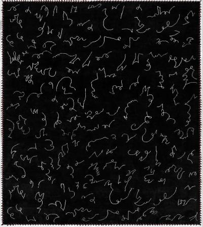 Jean Cocteau Boccara Limited Edition Artistic Rug Homage to Jean Cocteau Design N 12 Black 