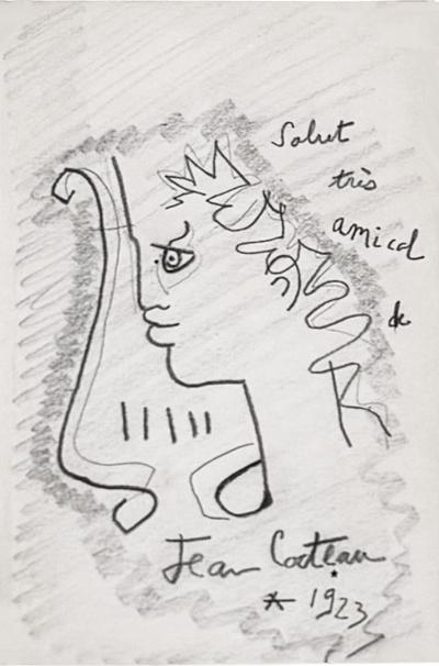 Jean Cocteau Jean Cocteau Original Drawing 1923 Framed