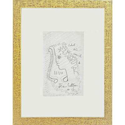 Jean Cocteau Jean Cocteau Original Drawing 1923 Framed