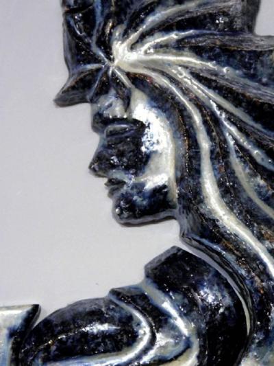 Jean Derval Centaur with a bow Enameled earthenware France circa 1950