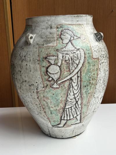 Jean Derval Ceramic Vase by Jean Derval Vallauris France 1960s
