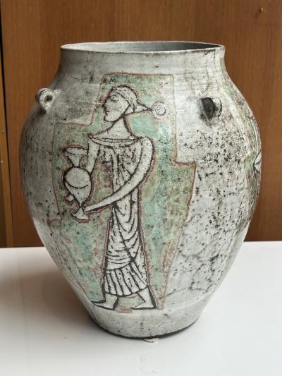 Jean Derval Ceramic Vase by Jean Derval Vallauris France 1960s