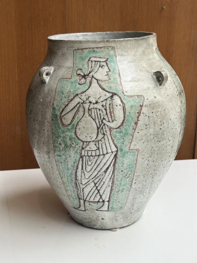 Jean Derval Ceramic Vase by Jean Derval Vallauris France 1960s
