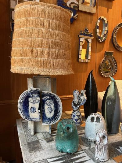 Jean Derval Ceramic table lamp by Roger Capron and Jean Derval France 1960s