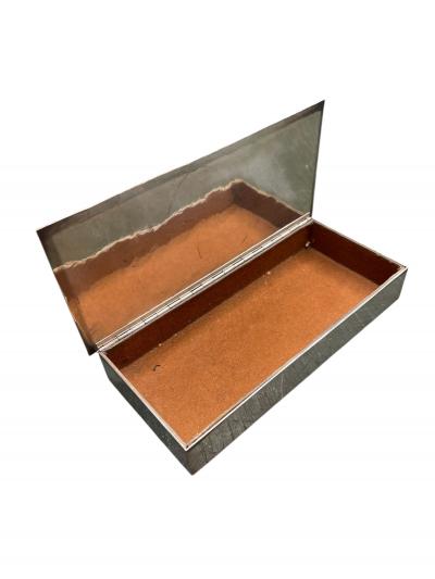 Jean Despres 1930s silver plated decorative box by Jean Despres